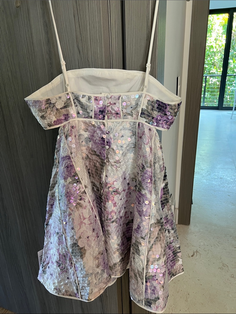 NWT ASOS Design Floral White & Lavender A-Line Mini Dress US 8 - Picture 8 of 11